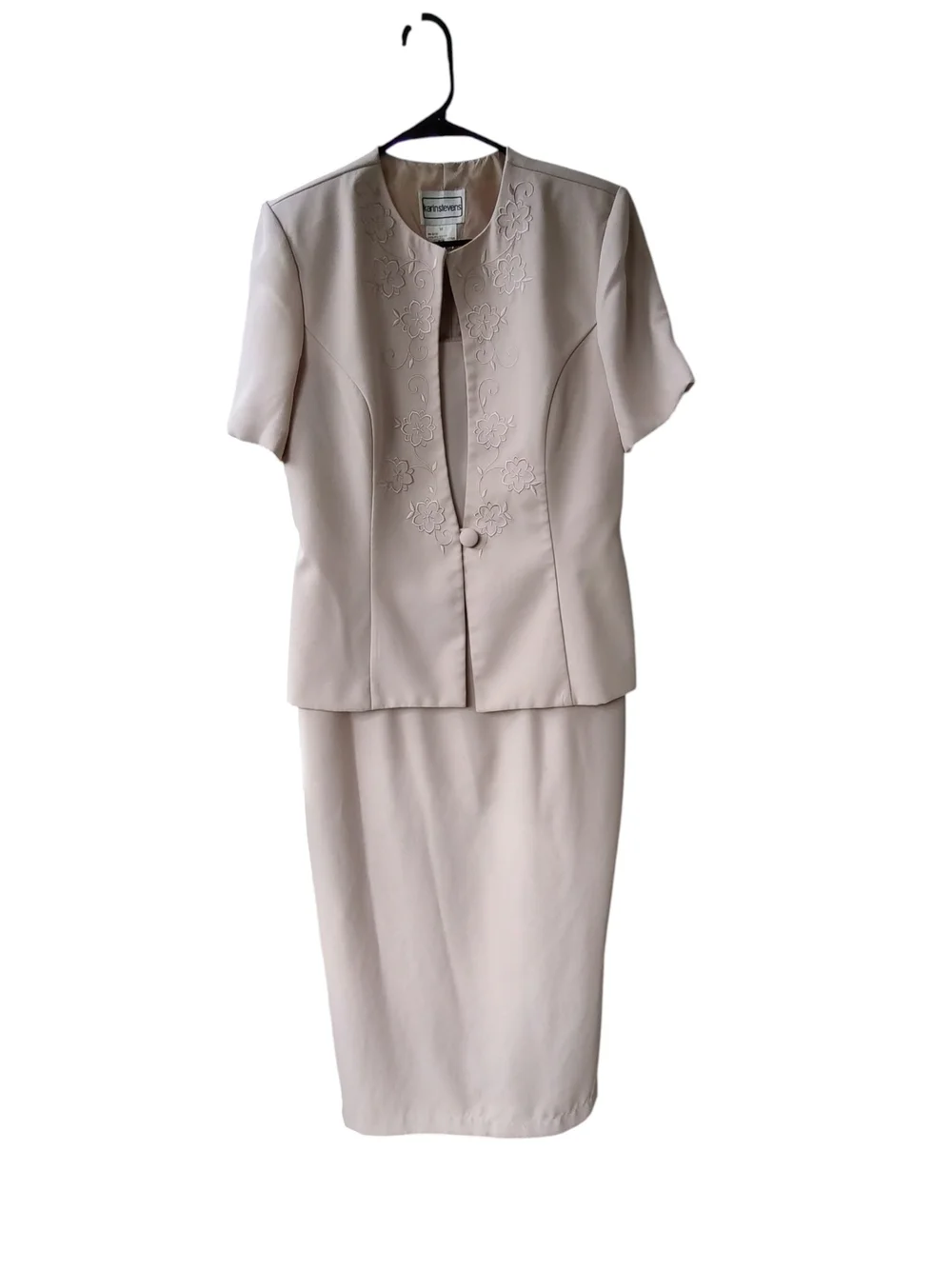 Vintage Cream Two-Piece Skirt Set